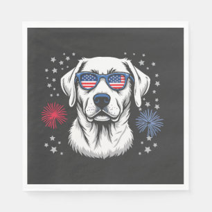 Patriotic Labrador with USA Shades Napkin