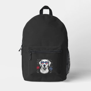 Patriotic Labrador with USA Shades Printed Backpack