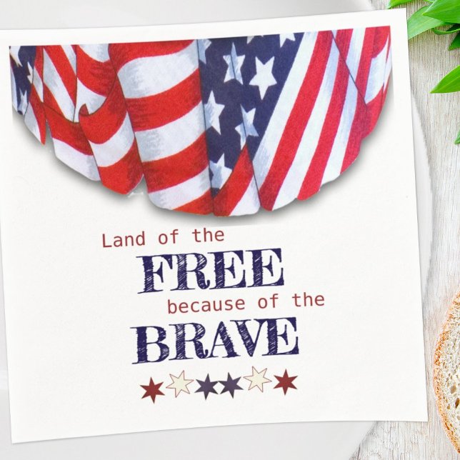 Patriotic Land of the Free Bunting Napkin (Creator Uploaded)