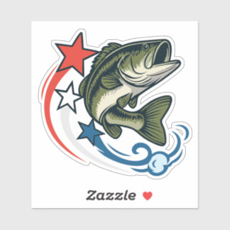 Patriotic Largemouth Bass fishing gear   