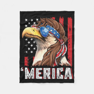 Patriotic Ld Eagle Mullet Merica Usa Flag 4th Of J Fleece Blanket