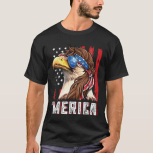 Patriotic Ld Eagle Mullet Merica Usa Flag 4th Of J T-Shirt