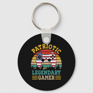 Patriotic Legendary Gamer American Independence Key Ring