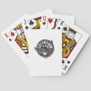 Patriotic Let Freedom Ring Vintage American Bald E Playing Cards