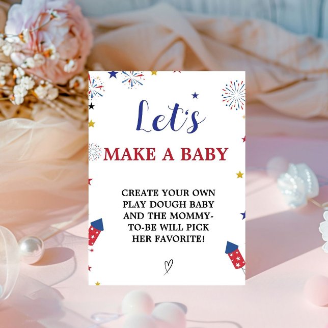 Patriotic let's make a Baby Baby Shower Game sign (Creator Uploaded)