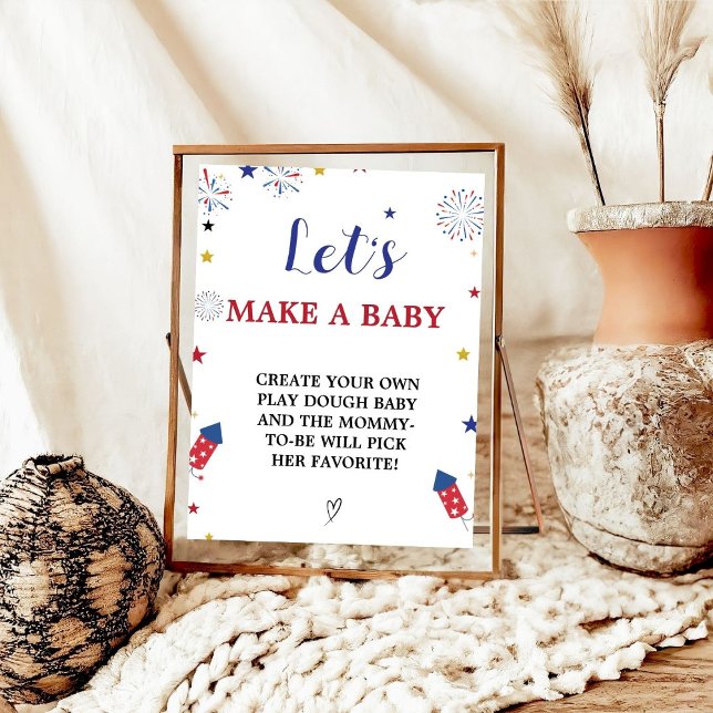 Patriotic let's make a Baby Baby Shower Game sign (Creator Uploaded)
