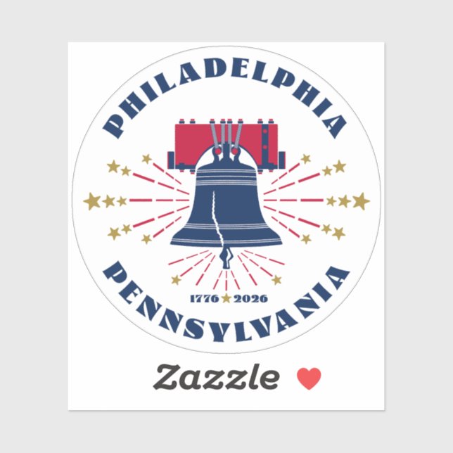 Patriotic Liberty Bell Custom-Cut Vinyl Sticker (Sheet)