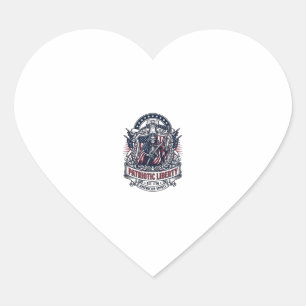 Patriotic Liberty Reaper Dark Patriot Skeleton & R Heart Sticker