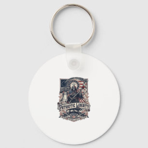 Patriotic Liberty Reaper Dark Patriot Skeleton & R Key Ring