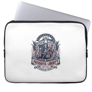 Patriotic Liberty Reaper Dark Patriot Skeleton & R Laptop Sleeve
