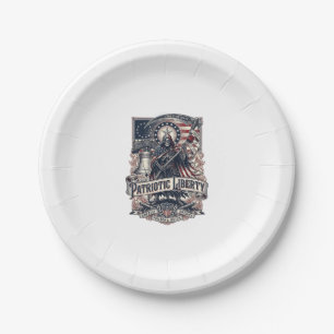 Patriotic Liberty Reaper Dark Patriot Skeleton & R Paper Plate