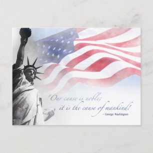 Patriotic Liberty Statue USA Famous American Quote Postcard
