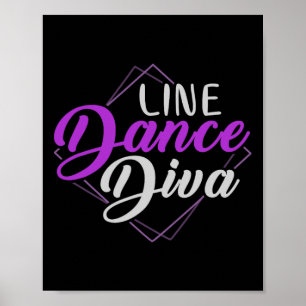 Patriotic Line Dancing Diva Women Gift Line Dance Poster