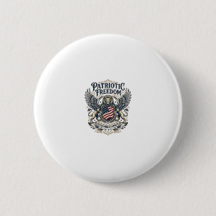 Patriotic Lion Eagle Guardian Animal Hybrid Patrio 6 Cm Round Badge