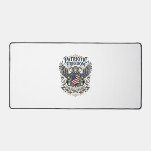 Patriotic Lion Eagle Guardian Animal Hybrid Patrio Desk Mat