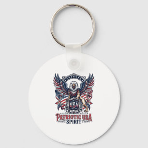 Patriotic Lion Eagle Guardian Animal Hybrid Patrio Key Ring