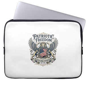 Patriotic Lion Eagle Guardian Animal Hybrid Patrio Laptop Sleeve