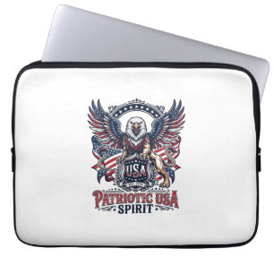 Patriotic Lion Eagle Guardian Animal Hybrid Patrio Laptop Sleeve