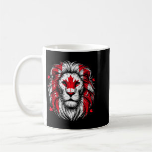 Patriotic Lion Maple Leaf Flag Canada Day Canadian Coffee Mug