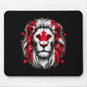 Patriotic Lion Maple Leaf Flag Canada Day Canadian Mouse Pad
