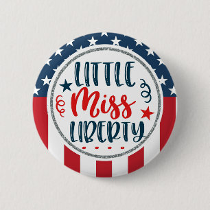 Patriotic Little Miss Liberty American 6 Cm Round Badge