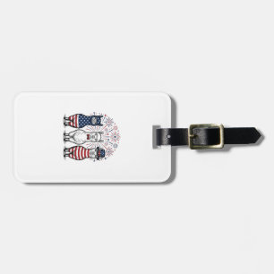 Patriotic Llama Fireworks Vintage Vector Shirt_1 Luggage Tag