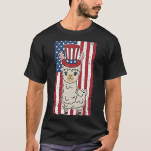 Patriotic Llama July 4th For Men Women Animal T-Shirt