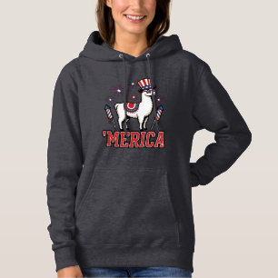 Patriotic Llama Merica Vintage Vector Design_1 Hoodie