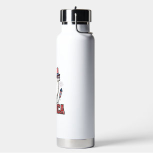 Patriotic Llama Merica Vintage Vector Design_1 Water Bottle