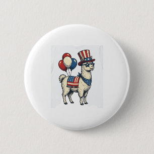 Patriotic Llama Vintage Engraving Shirt Design_1 6 Cm Round Badge