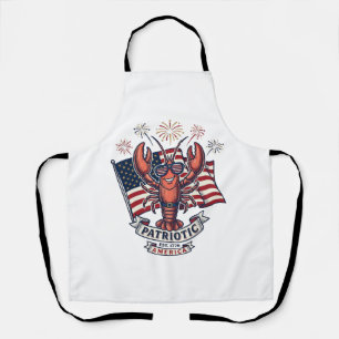 Patriotic Lobster Flag Vintage Engraving T-Shirt_1 Apron