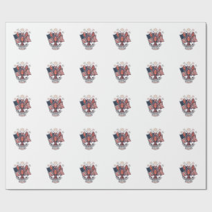 Patriotic Lobster Flag Vintage Engraving T-Shirt_1 Wrapping Paper