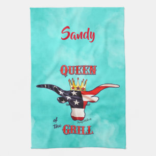 Patriotic Longhorn Cow Kitchen Towels