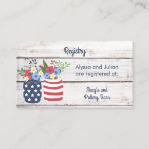 Patriotic Love II Fourth of July Registry Card