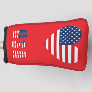 Patriotic Love Sign Golf Putter Head Cover