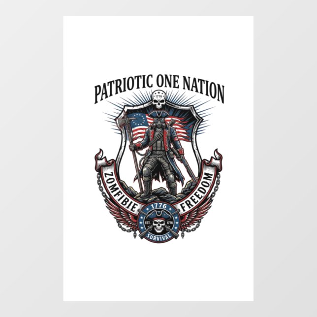 Patriotic Mad Road 1776 Warrior Zombie Apocalypse  (Sheet)