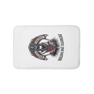 Patriotic Mad Road 1776 Warrior Zombie Apocalypse Bath Mat