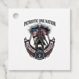 Patriotic Mad Road 1776 Warrior Zombie Apocalypse Favour Tags