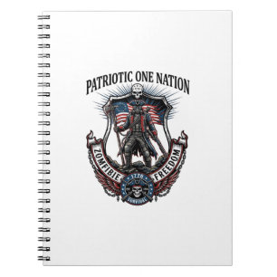 Patriotic Mad Road 1776 Warrior Zombie Apocalypse  Notebook