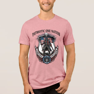 Patriotic Mad Road 1776 Warrior Zombie Apocalypse Tri-Blend Shirt