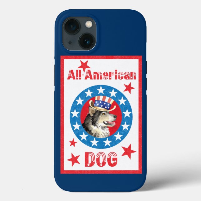 Patriotic Malemute Case-Mate iPhone Case (Back)