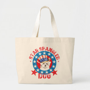 Patriotic Maltese Large Tote Bag