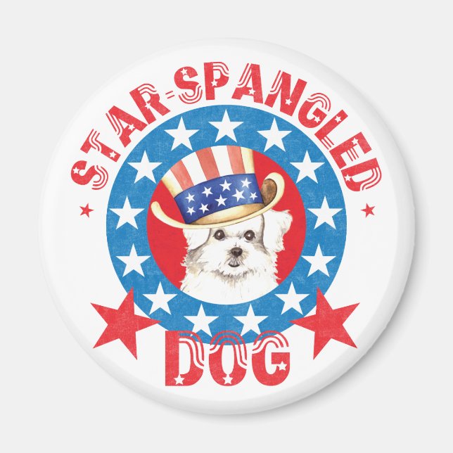 Patriotic Maltese Magnet (Front)