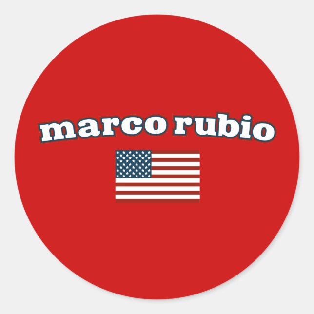 Patriotic Marco Rubio Classic Round Sticker (Front)