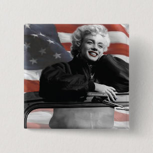Patriotic Marilyn 15 Cm Square Badge