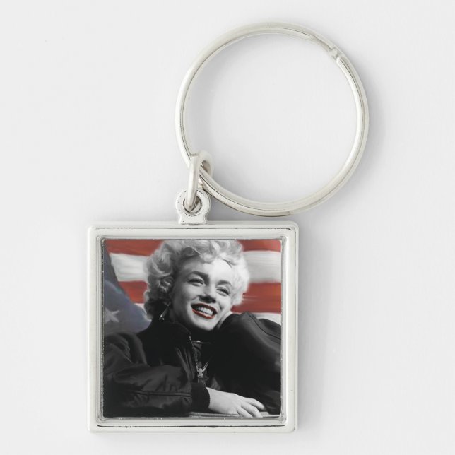 Patriotic Marilyn Key Ring (Front)