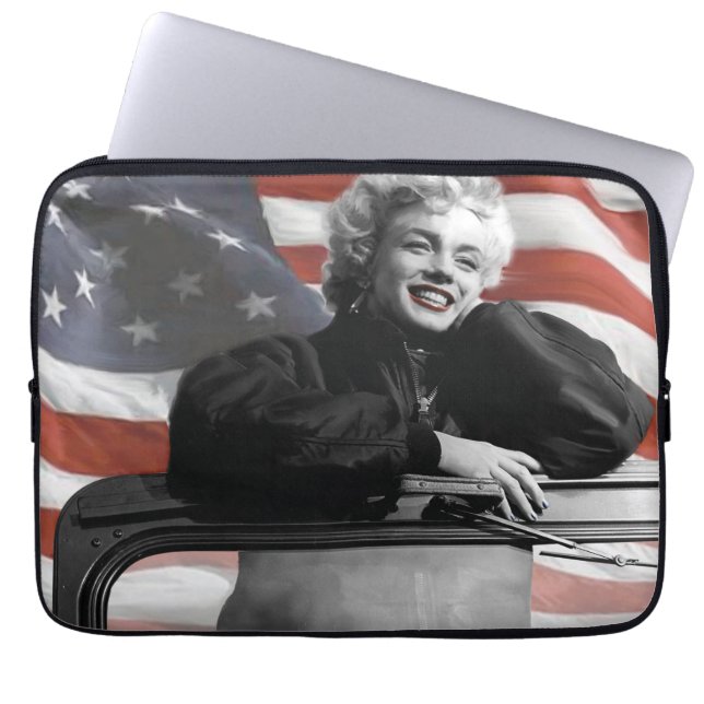 Patriotic Marilyn Laptop Sleeve (Front)