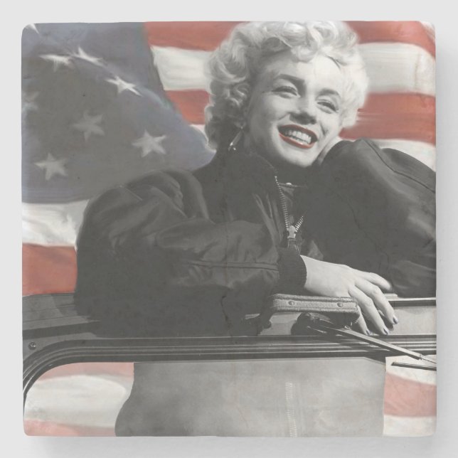 Patriotic Marilyn Stone Coaster (Front)