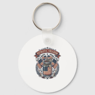 Patriotic Mason Jar Country Life Key Ring