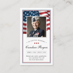 Patriotic Memorial Card Prayer Card